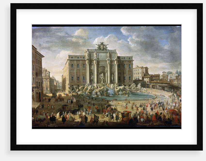 The Trevi Fountain in Rome (Pope Benidict XIV Visits the Trevi Fountain in Rome), 18th century by Giovanni Paolo Panini