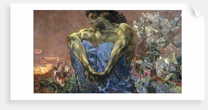 Demon Seated in a Garden, 1890. by Mikhail Vrubel