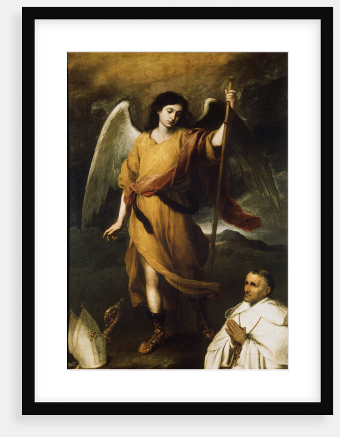 Archangel Raphael with Bishop Domonte, 17th century. by Bartolomé Esteban Murillo