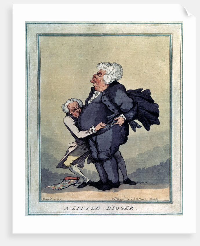 A Little Bigger, 1791. by Thomas Rowlandson