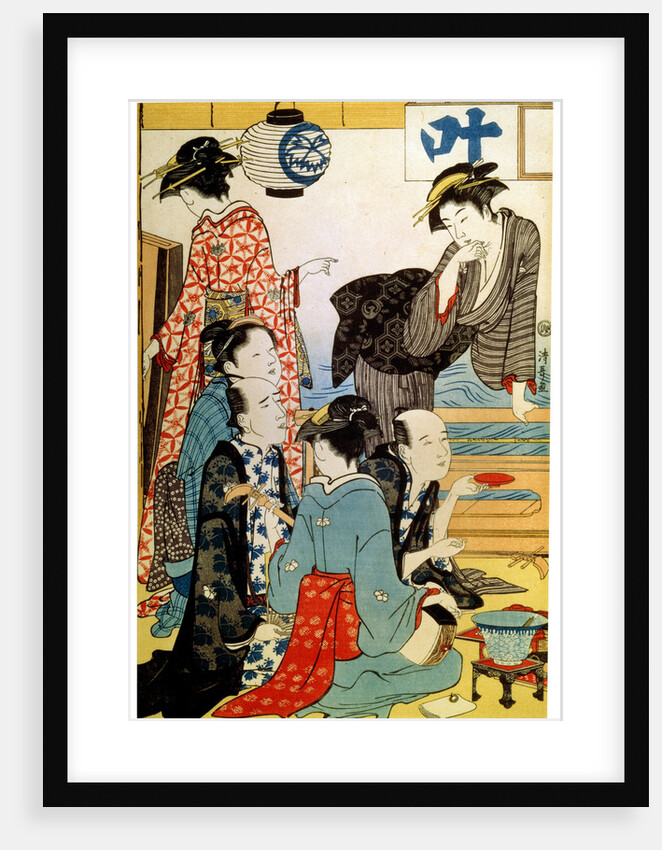 Women of the Gay Quarters, (diptych, left part), late 18th or early 19th century by Torii Kiyonaga