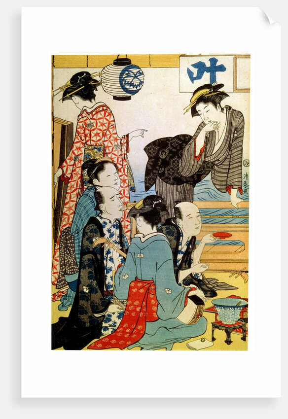Women of the Gay Quarters, (diptych, left part), late 18th or early 19th century by Torii Kiyonaga