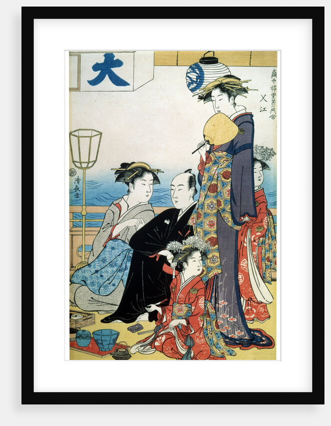 Women of the Gay Quarters, (diptych, right part), late 18th or early 19th century by Torii Kiyonaga
