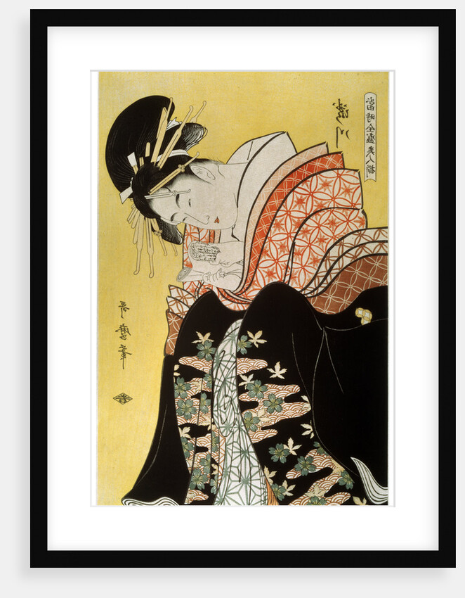 Beauty Takigawa from the Tea-house Ogi, late 18th or early 19th century by Kitagawa Utamaro