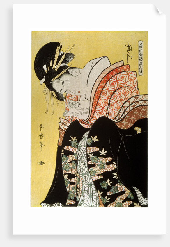 Beauty Takigawa from the Tea-house Ogi, late 18th or early 19th century by Kitagawa Utamaro