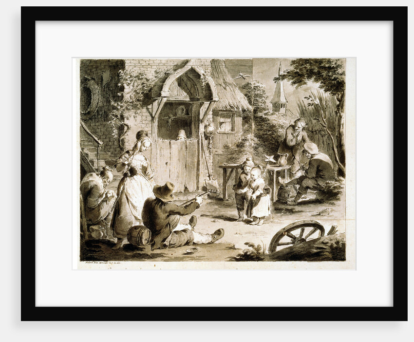Farm Courtyard (A Country Musician), 18th century by Pietro Antonio Novelli