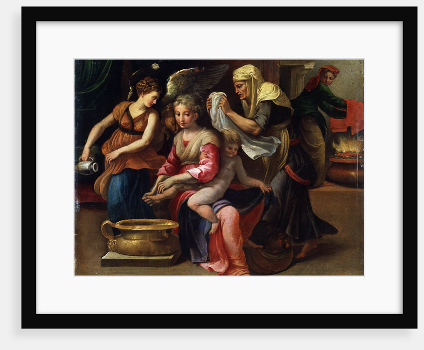 The Childs Bath, 16th century. by Parmigianino