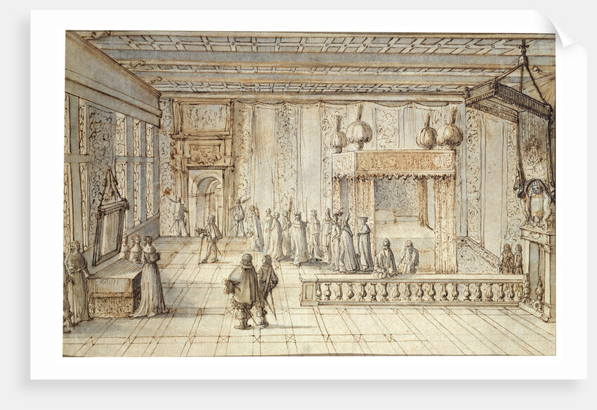 The Chamber of King Louis XIV in Versailles, 1654 by Jean le Pautre