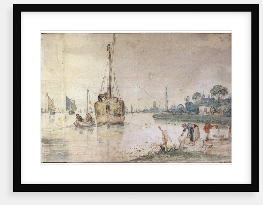 A Barge with Hay, c1625-c1634 by Hendrick Avercamp