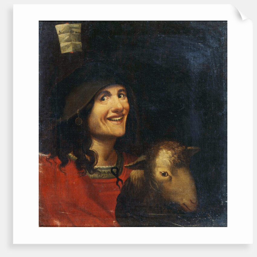Peasant with a Sheep by Anonymous