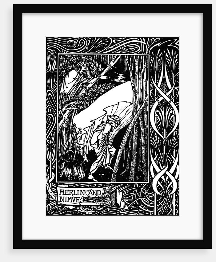 Merlin and Nimue. Illustration to the book Le Morte dArthur by Sir Thomas Malory, 1893-1894 by Anonymous