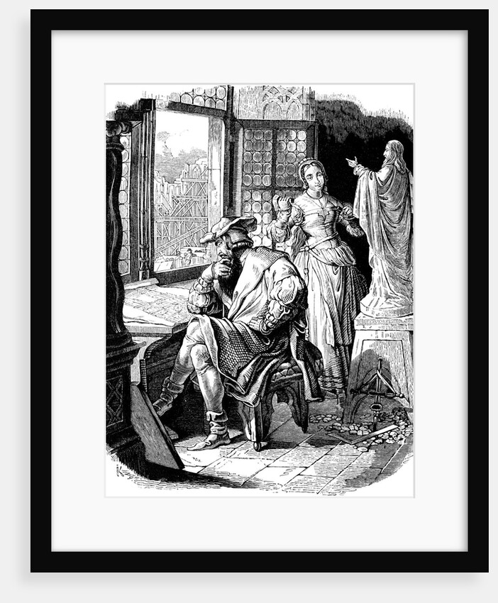 Architect Erwin von Steinbach with his daughter Sabina, 1840 by Anonymous