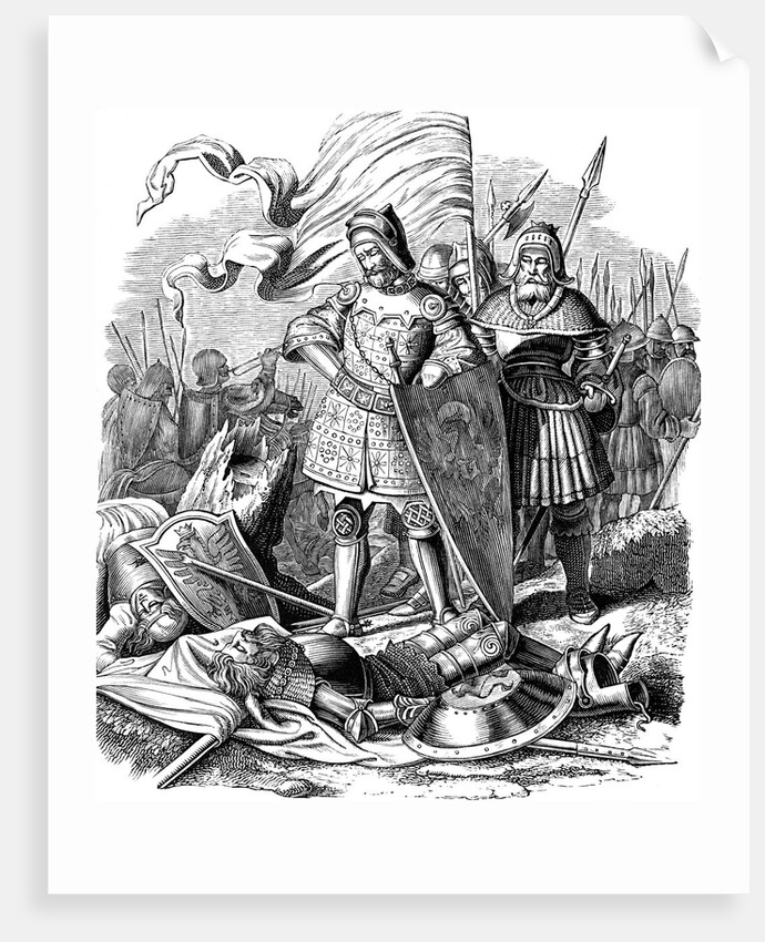 Rudolph I on batllefield after the victory over Ottokar, 1840 by Anonymous