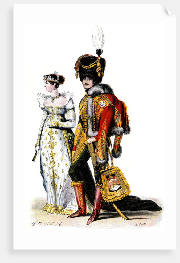 Court dress at the time of the French First Empire, 1807 by Anonymous
