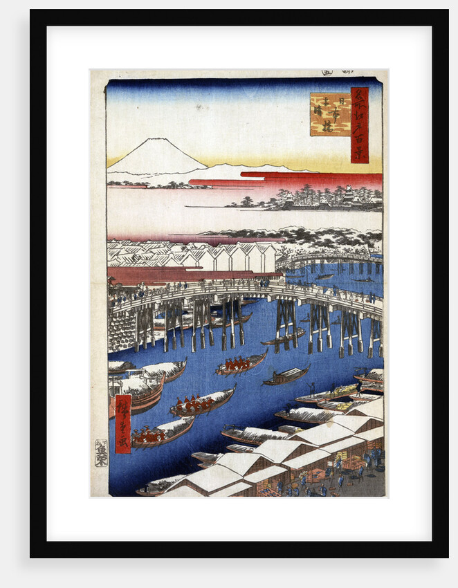 Clearing Weather after Snow at Nihon Bridge, (One Hundred Famous Views of Edo) by Utagawa Hiroshige