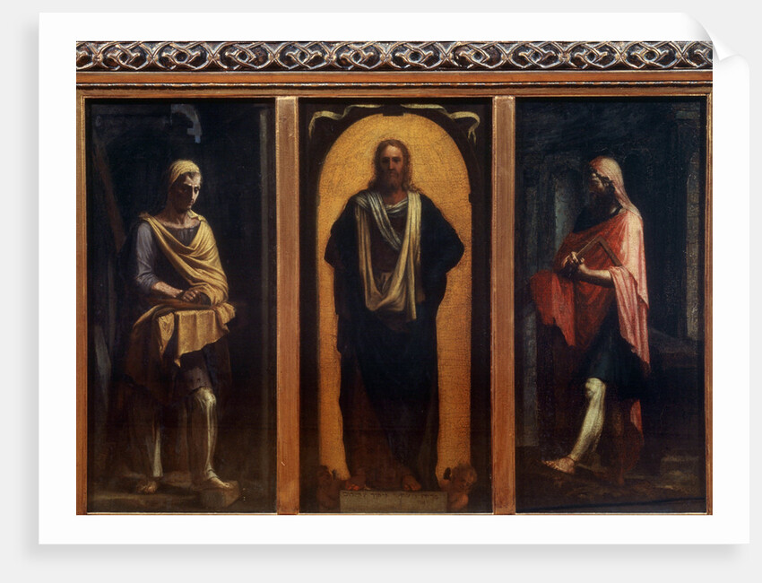 Christ with two Saints by Anonymous