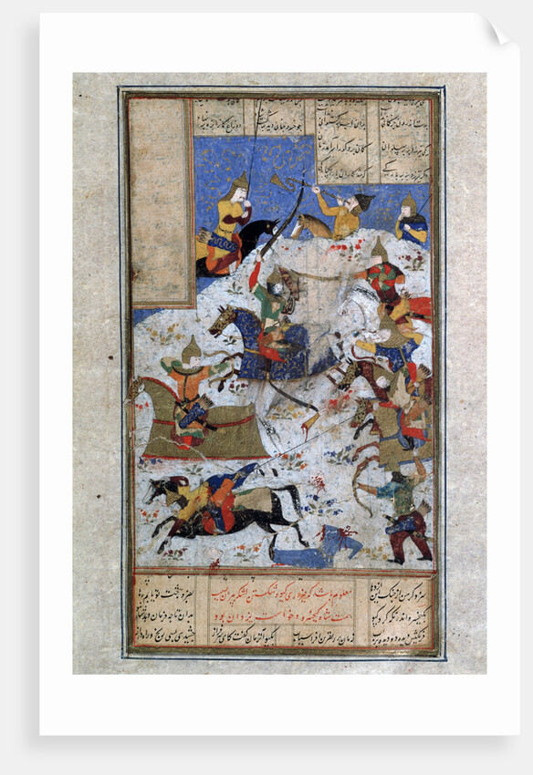 The Battle between Iranians and Turanians, 16th century by Anonymous