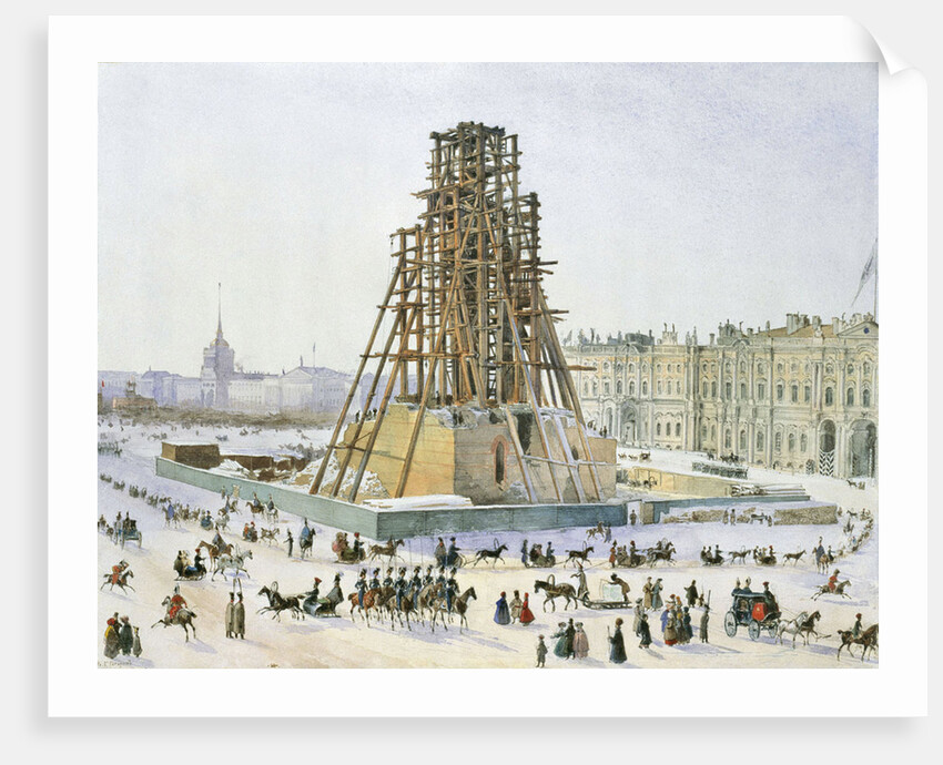 The Alexander Column in scaffolds, 1833 by Anonymous