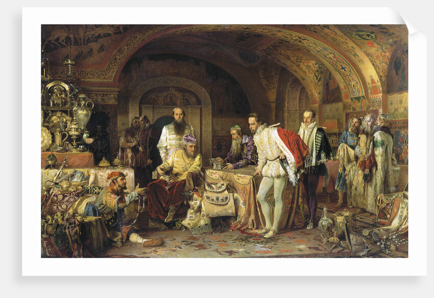 Ivan IV of Russia demonstrates his treasures to the ambassador of Queen Elizabeth I of England, 1875 by Anonymous