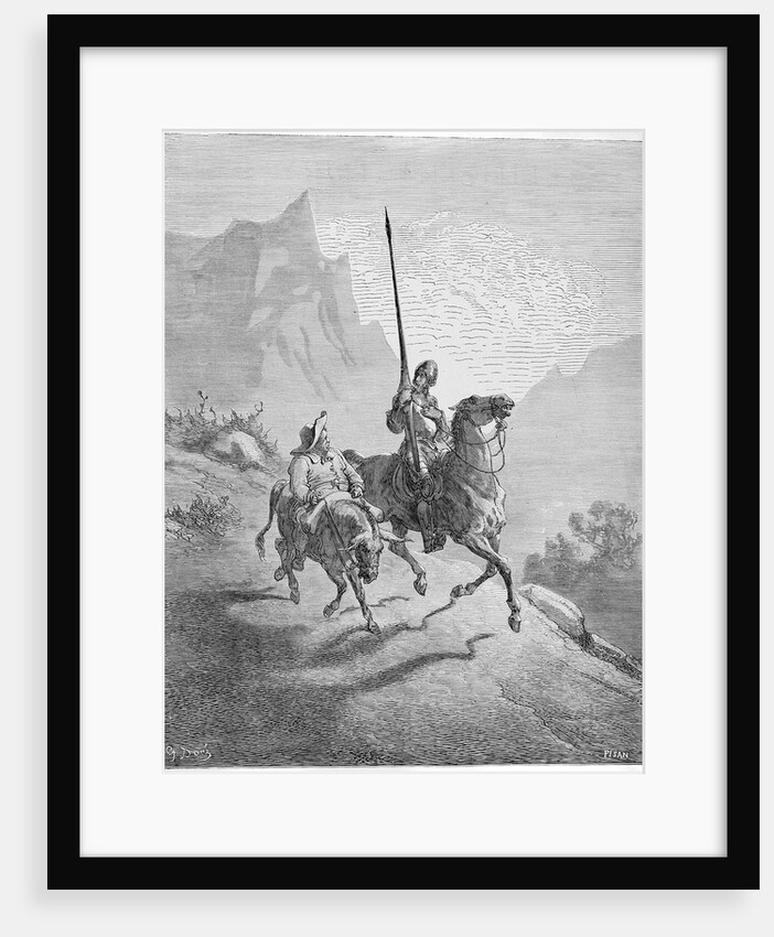 Illustration to the book Don Quixote de la Mancha by M. de Cervantes, 1863 by Anonymous