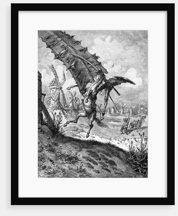 Illustration to the book Don Quixote de la Mancha by M. de Cervantes, 1863 by Anonymous