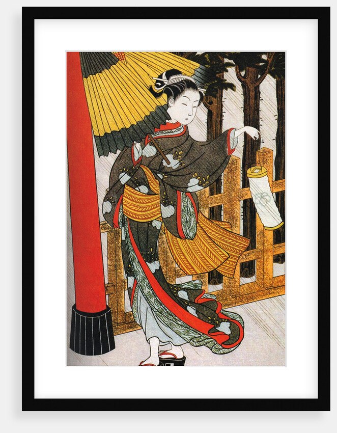 Girl on Her Way to the Shinto Shrine on a Stormy Night, 18th century by Anonymous