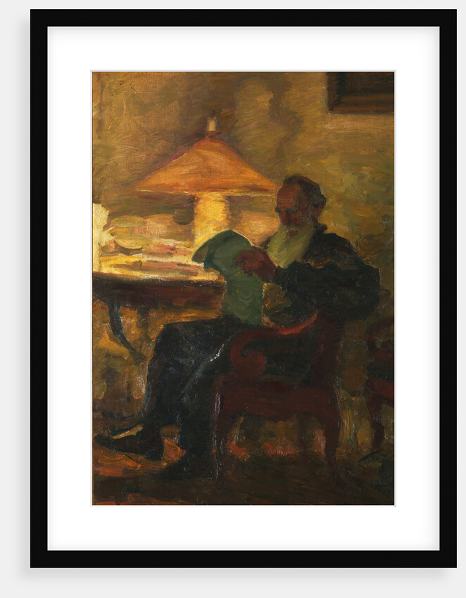 Leo Tolstoy with a newspaper, 1901 by Anonymous