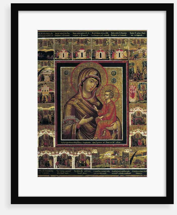 The Virgin of Tikhvin with Border Scenes, first quarter of 19th century by Anonymous