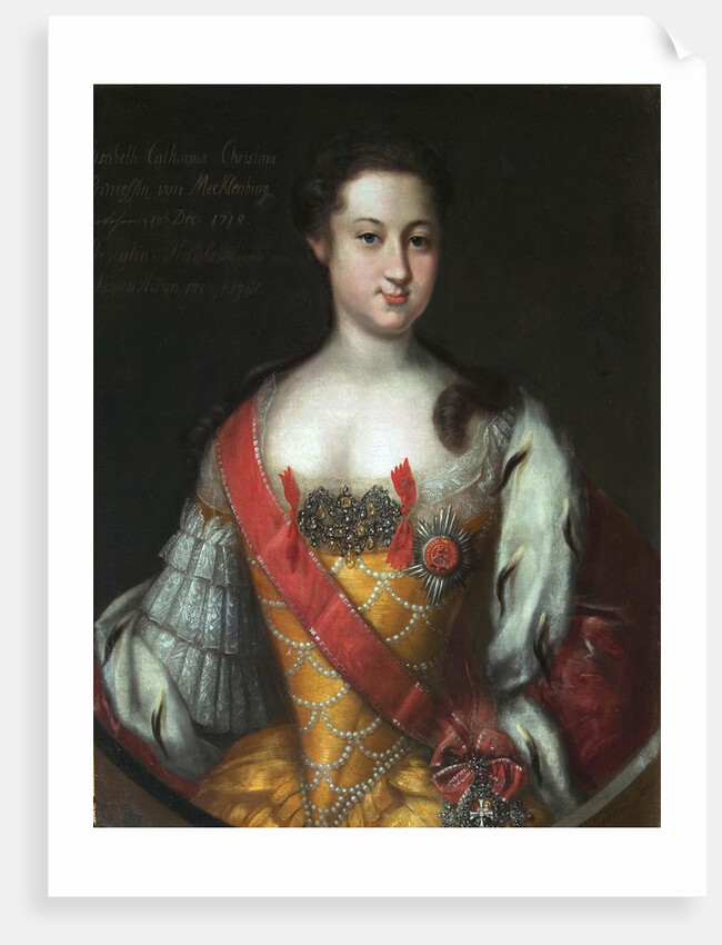 Anna Leopoldovna, Grand Duchess and Regent of Russia,, 1732 by Anonymous