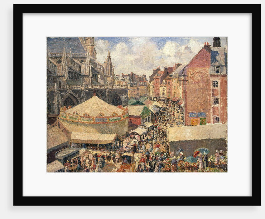 The Fair in Dieppe, Sunny Morning by Camille Pissarro