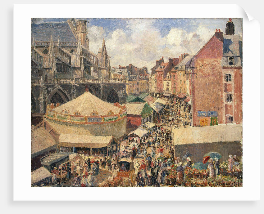 The Fair in Dieppe, Sunny Morning by Camille Pissarro