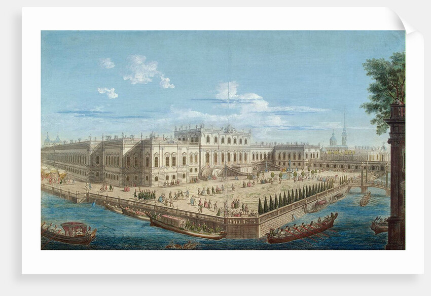 View of the Summer Palace of Empress Elizabeth at the Fontanka River in St. Petersburg, 1753 by Anonymous