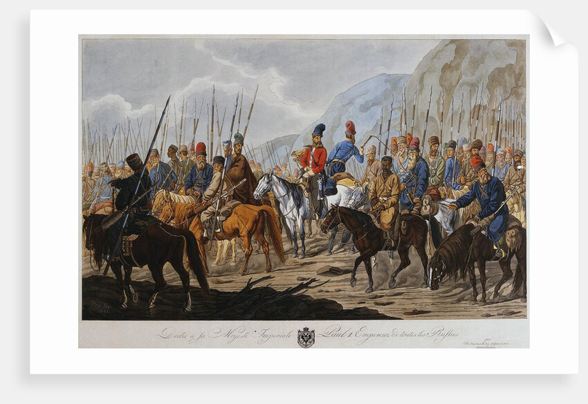 Russian Cossacks on March, c1800 by Anonymous