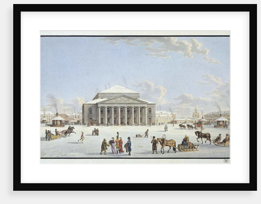 View of the Bolshoi Theatre in St Petersburg, early 19th century by Anonymous