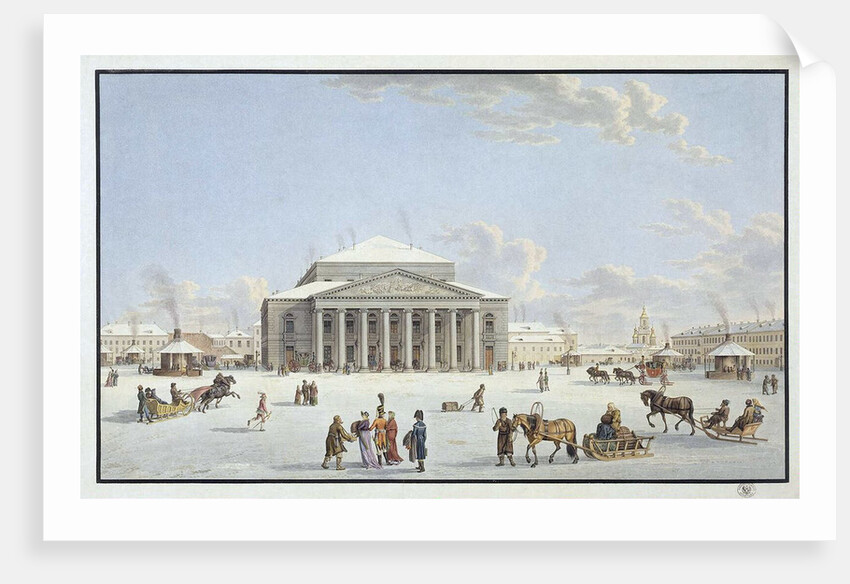 View of the Bolshoi Theatre in St Petersburg, early 19th century by Anonymous
