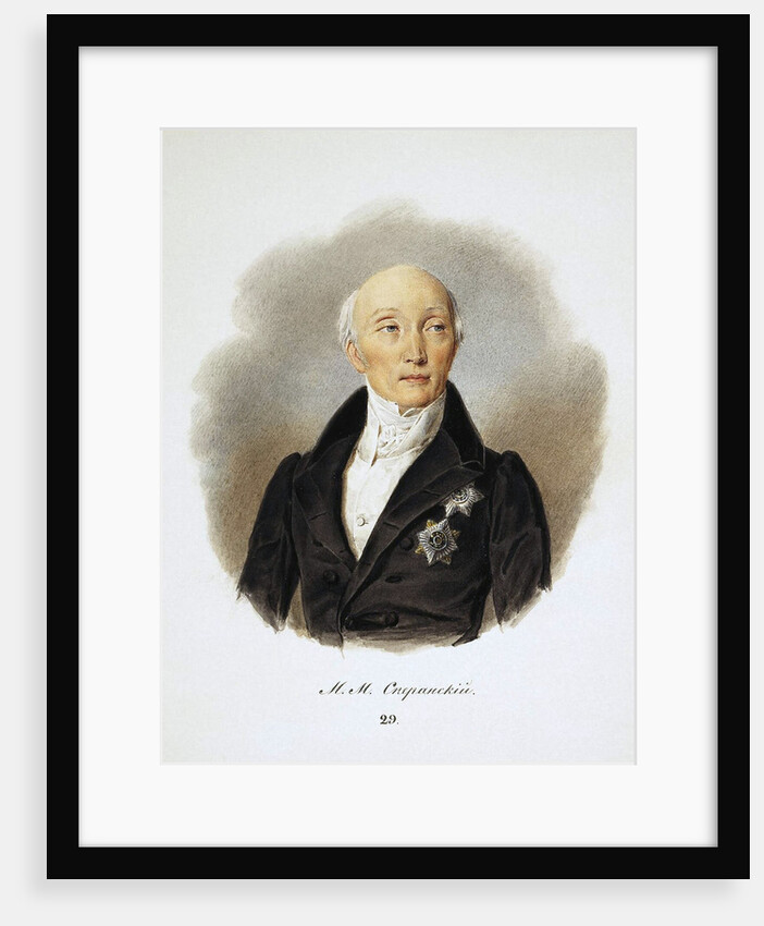 Portrait of the Secretary of State and reformers Count Michail Speransky,, 1839 by Anonymous