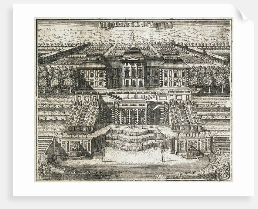 View of the Great Palace in Peterhof, 1717 by Anonymous