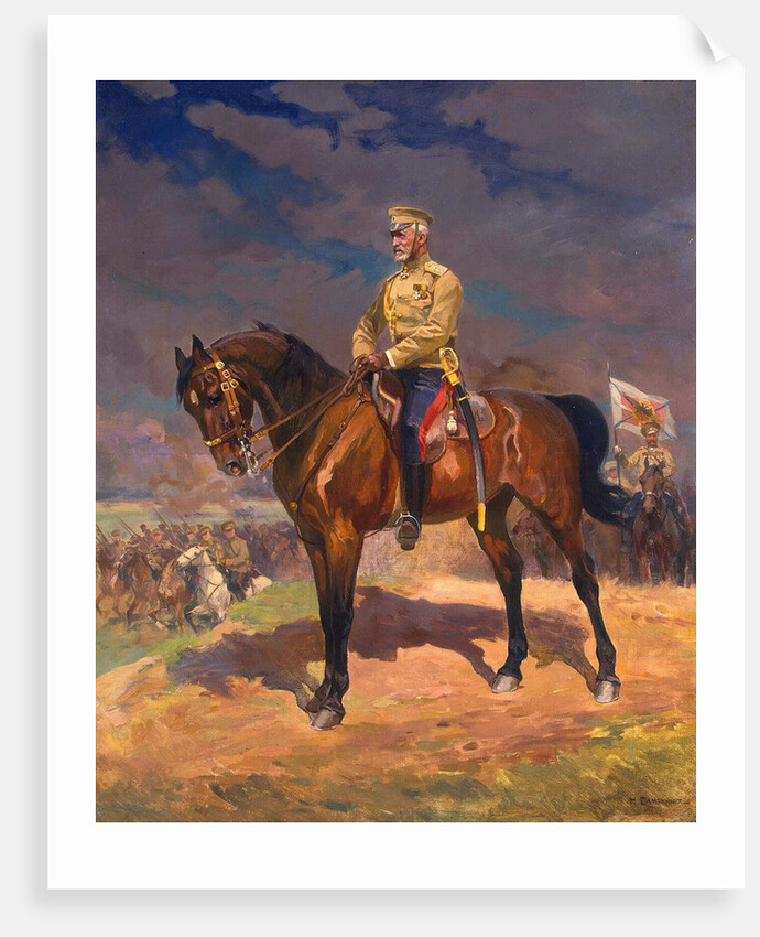 Portrait of Grand Duke Nikolai Nikolayevich (1856?1929) on Horseback, 1910s by Anonymous