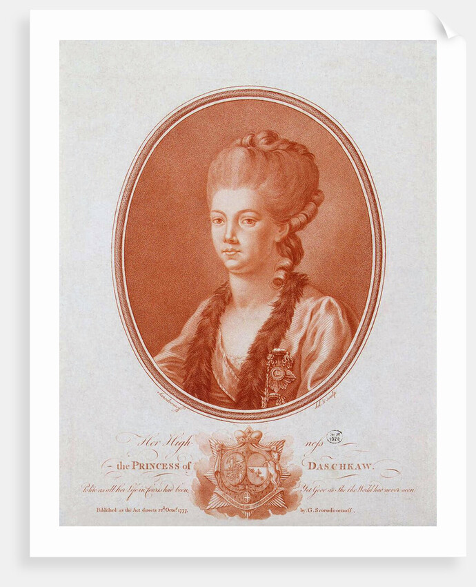 Portrait of Princess Yekaterina Romanovna Vorontsova-Dashkova, 1777 by Anonymous