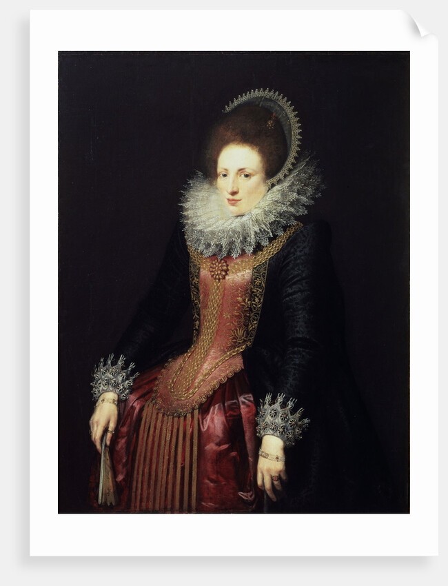 Portrait of a Lady with a Fan, 1610s by Flemish Master