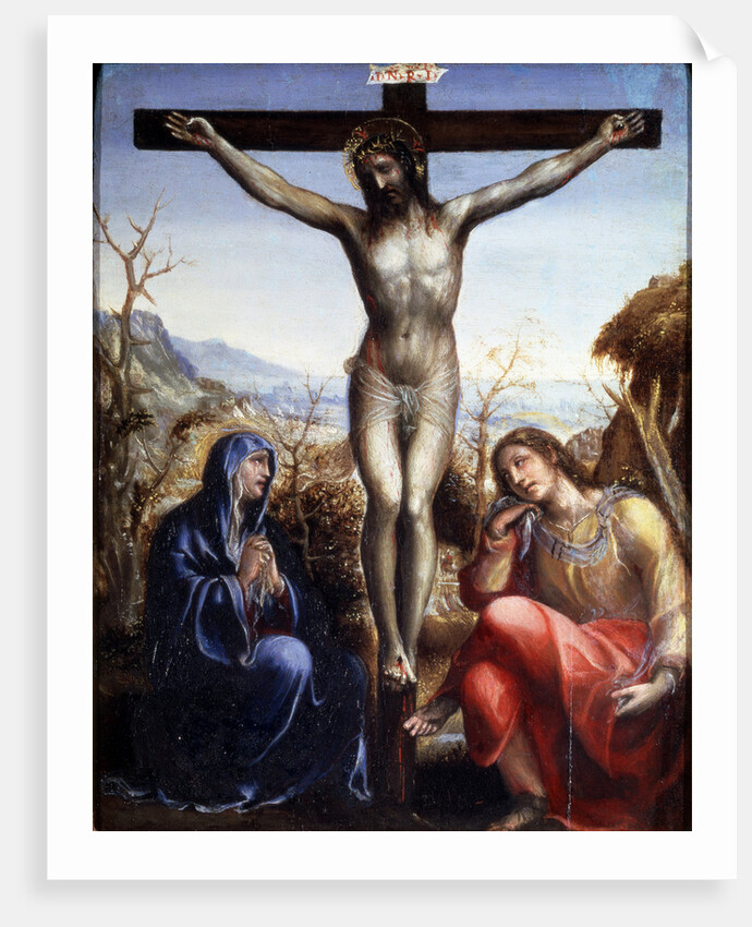 The Crucifixion with the Virgin and John the Baptist, c1540. by Sodoma