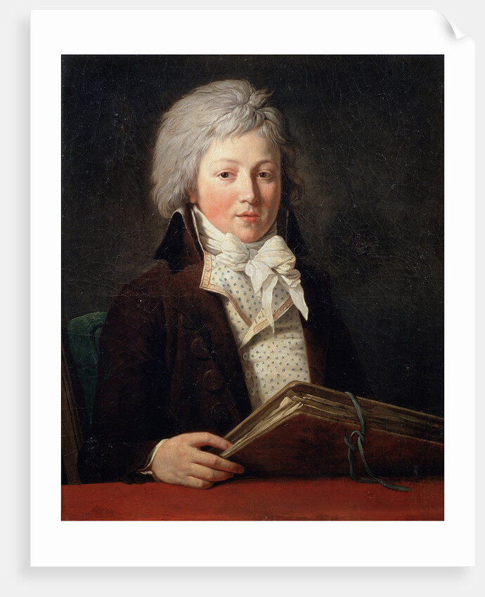 Portrait of a Young Man holding a Folder with Drawings, 1791. by Francois-Andre Vincent