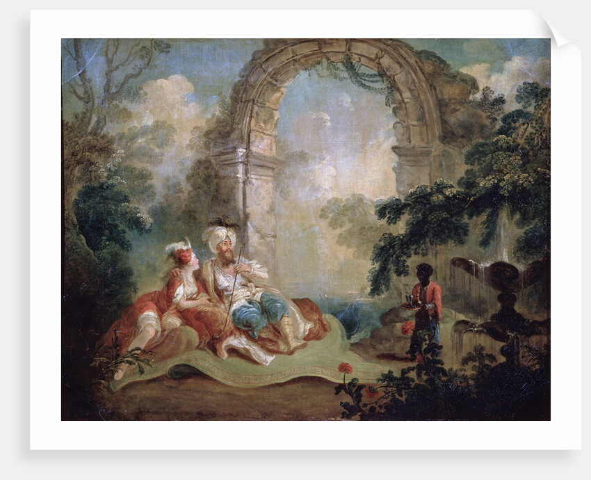 Turkish Pasha and Odalisque, late 18th or early 19th century.. by Jean-Baptiste Hilair