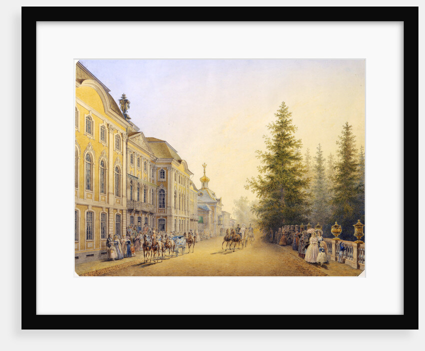 The Main Entrance of the Great Palace in the Peterhof, 1852 by Vasilij Semenovic Sadovnikov
