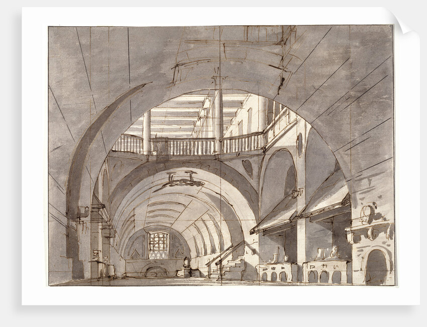 Stage design for a theatre play, 1800s. by Pietro Gonzaga