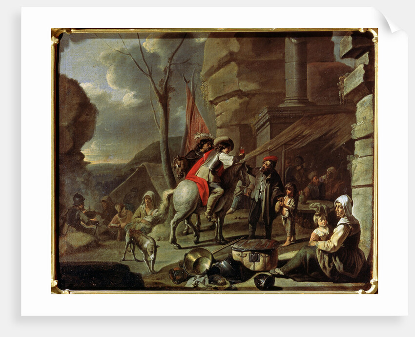 Horsemen at a Tavern, second half of 17th century. by French Master
