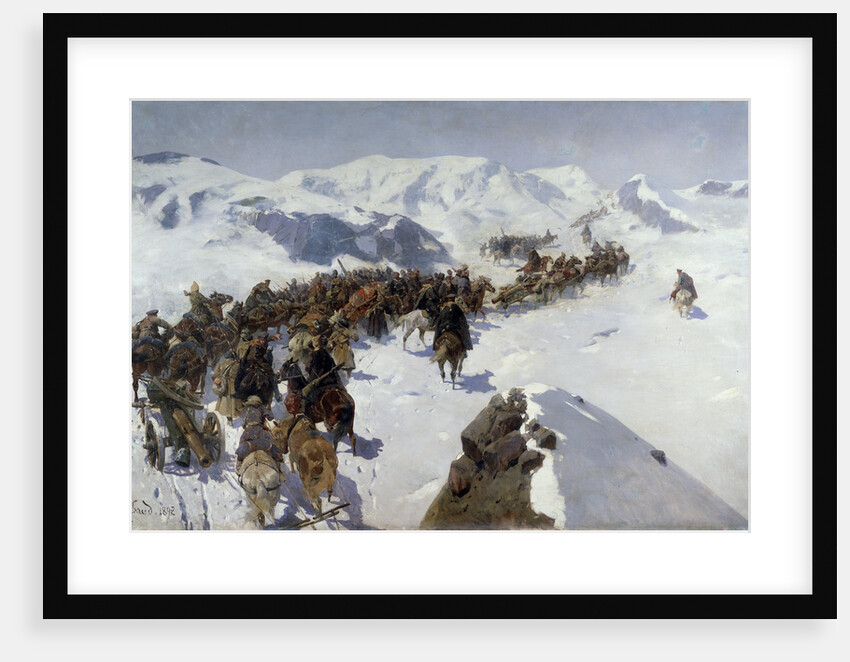 Count Argutinsky Crossing the Caucasian Range, 1892 by Franz Roubaud