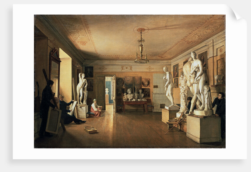 Atelier of the Artist Alexei Venetsianov in St Petersburg, 1827. by Alexander Alexeyev