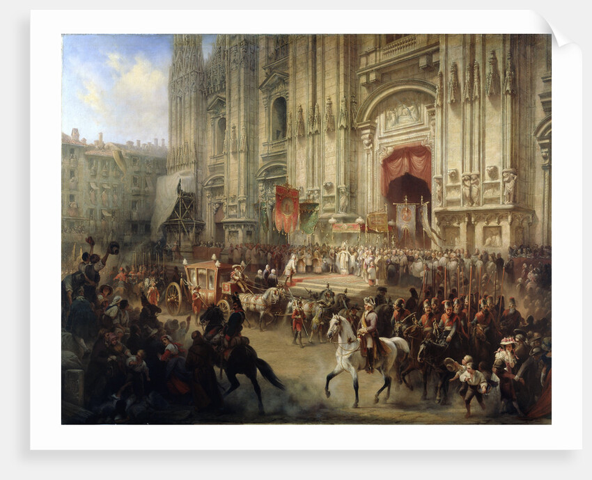 Ceremonial Reception of Field Marshal Alexander Suvorov in Milan in April 1799, 1850s by Adolf Jossifovich Charlemagne