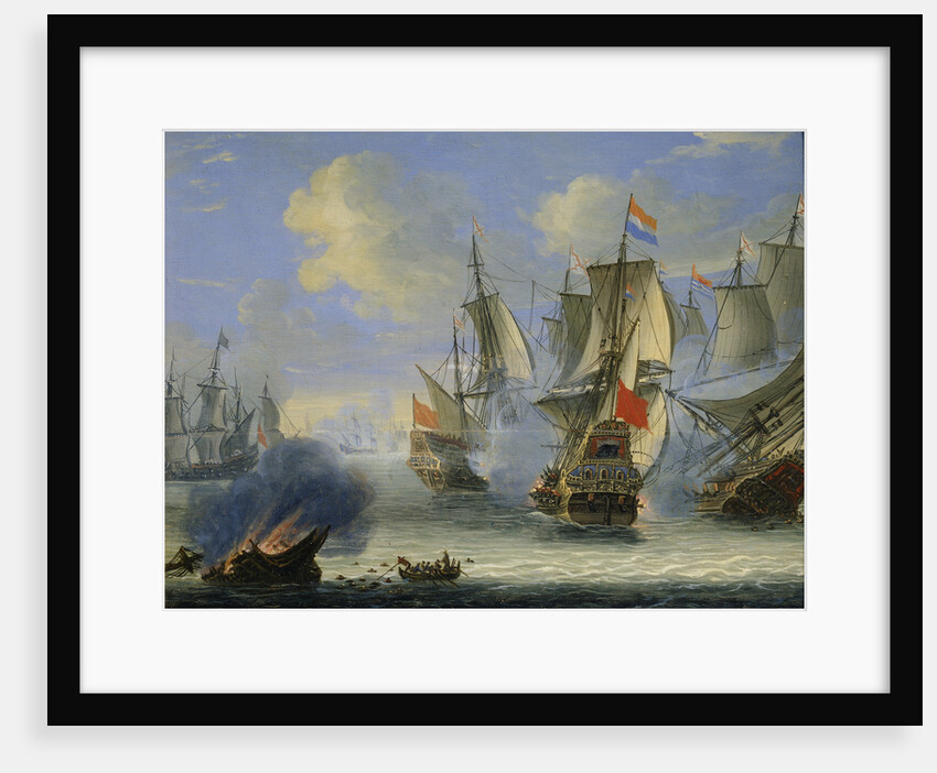 A Sea Battle, late 17th or 18th century. by Adam Silo